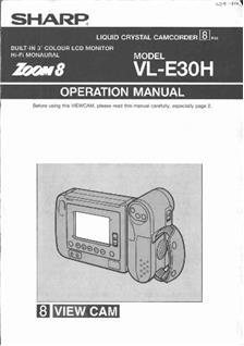 Sharp VL E 30 H manual. Camera Instructions.